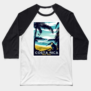 Costa Rica Vintage Travel and Tourism advertising Print Baseball T-Shirt